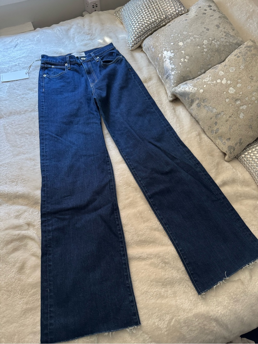 SLVRLAKE High Rise Wide Leg Jeans Dark Blue Size 26 NWT
